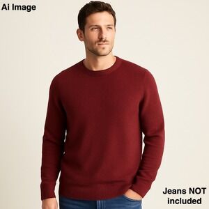 NWT Gap Men XXL Crewneck Sweater Zinfandel Soft Pullover Classic Warm‎ Casual